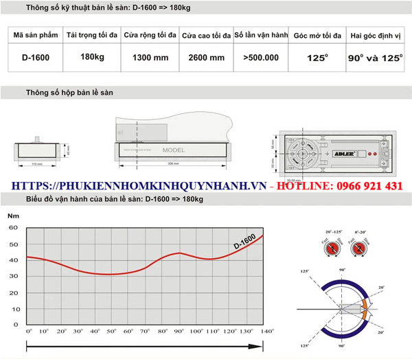 Bản lề sàn Adler D1600 sản phẩm được ưa chuộng! 1