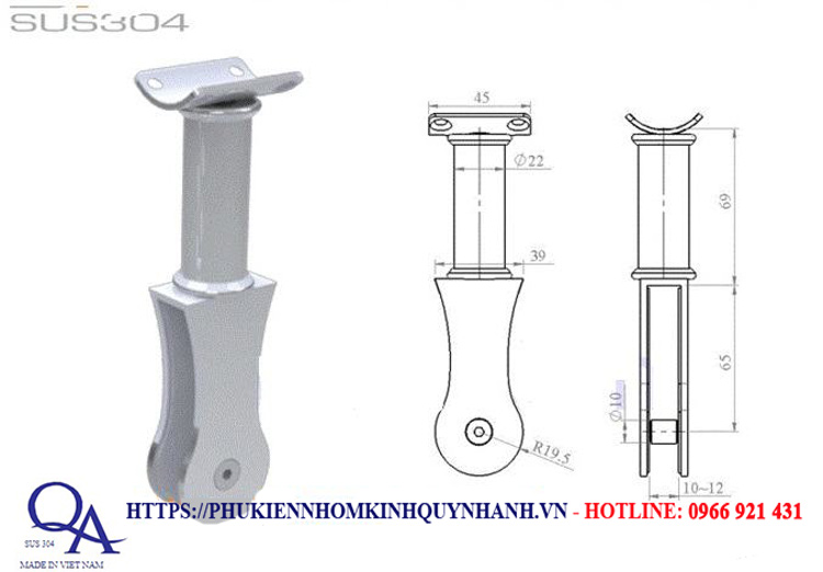 Thông tin về sản phẩm Gá sàn 1 Gá sàn trên inox SUS304