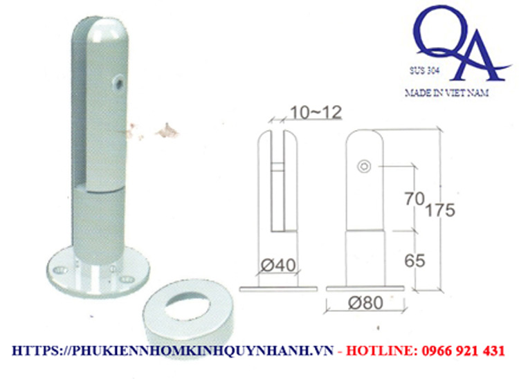 Trụ ngàm tròn inox 1 Trụ ngàm tròn inox 1