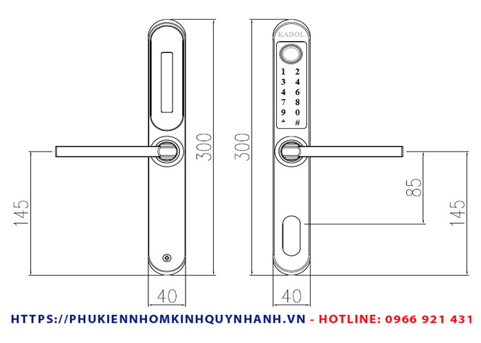 Thông số kỹ thuật Khóa cửa điện tử Kadol KD-800 1