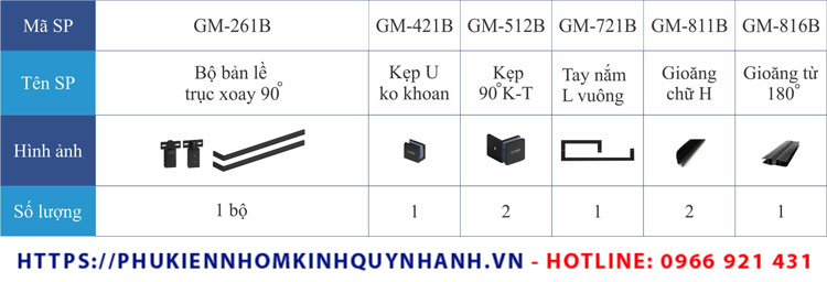 Chi tiết bộ phụ kiện Gymel phòng tắm kính 90 độ K-T cửa mở bản lề trục xoay khung Slim 1 Chi tiết bộ phụ kiện Gymel phòng tắm kính 90 độ K-T cửa mở bản lề trục xoay khung Slim 1