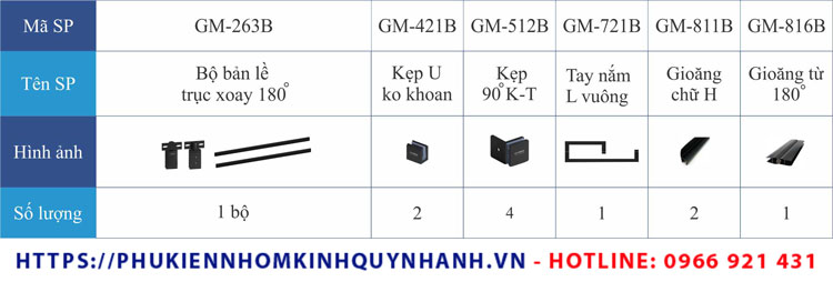 Set 25 phụ kiện Gymek cabin 180 độ bản lề trục xoay màu đen gồm những gì? 1 Set 25 phụ kiện Gymek cabin 180 độ bản lề trục xoay màu đen gồm những gì? 1