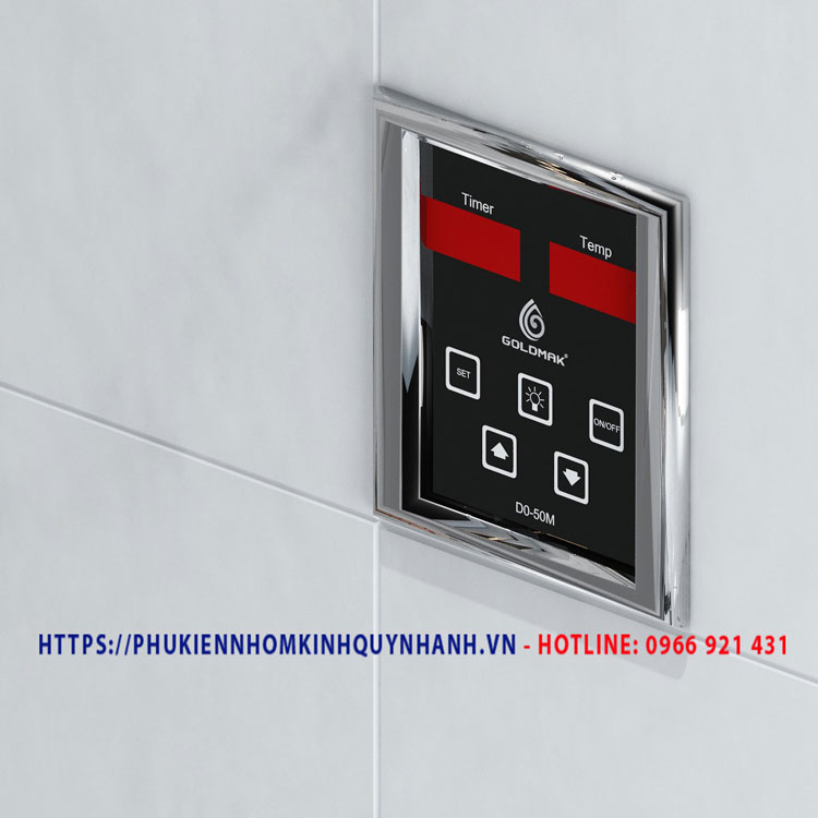 Đặc điểm sản phẩm máy xông hơi ướt Goldmak 1 Bảng điều khiển cảm ứng máy xông hơi ướt Goldmak