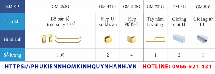 Chi tiết bộ phụ kiện trong set 34 Gymek phòng tắm kính 135 độ hệ bản lề trục xoay màu vàng gương 1 Chi tiết bộ phụ kiện trong set 34 Gymek phòng tắm kính 135 độ hệ bản lề trục xoay màu vàng gương 1