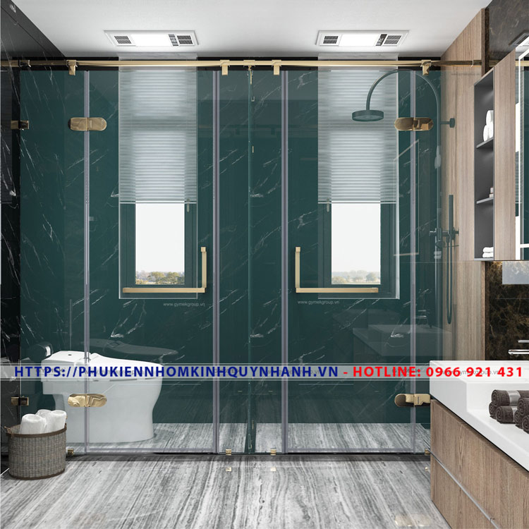 Ưu điểm khi sử dụng bộ phụ kiện Gymek lắp đặt cho phòng tắm kính 180 độ kép 1 Set 63 phụ kiện Gymek phòng tắm kép 180 độ bản lề dài giằng hộp inox vuông 25×25