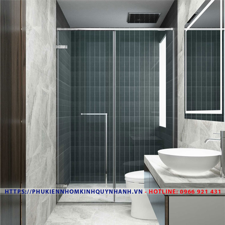 Bộ Gymek phòng tắm kính 90 độ K-T cửa mở khung bao Slim bản lề 90 độ 1 SET 77 Gymek tương đương màu Bóng gương