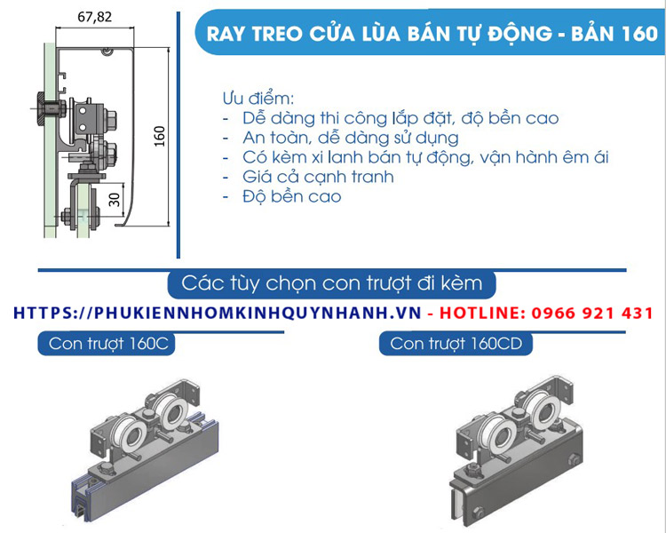 Thông số sản phẩm ray treo cửa lùa bán tự động hệ 160 Hedera 1 Thông số sản phẩm ray treo cửa lùa bán tự động hệ 160 Hedera 1